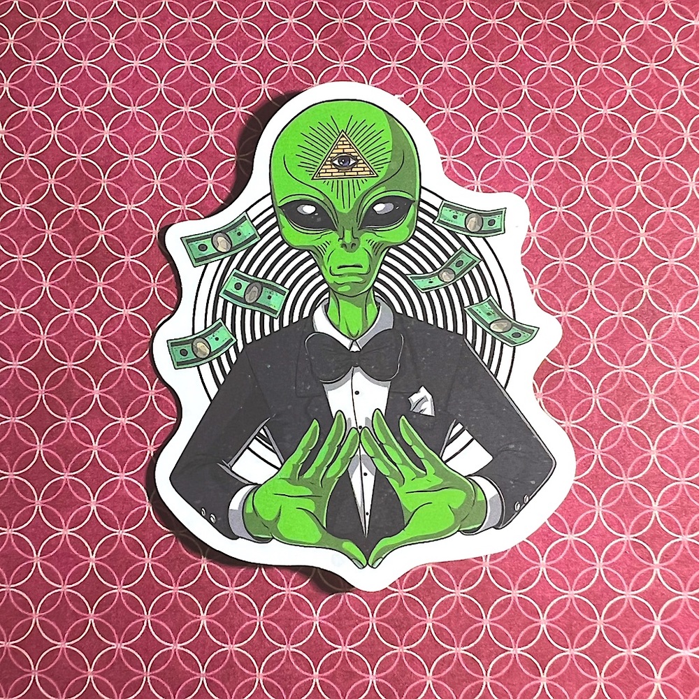Illuminated Alien ET EBE Traveler Star Person Space People Single Decor Sticker